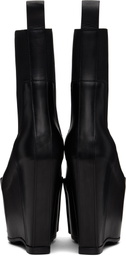 Rick Owens Black Hollywood Grilled Wedge Beatle Chelsea Boots