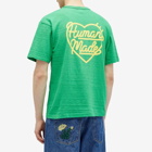 Human Made Men's Coloured Small Heart T-Shirt in Green