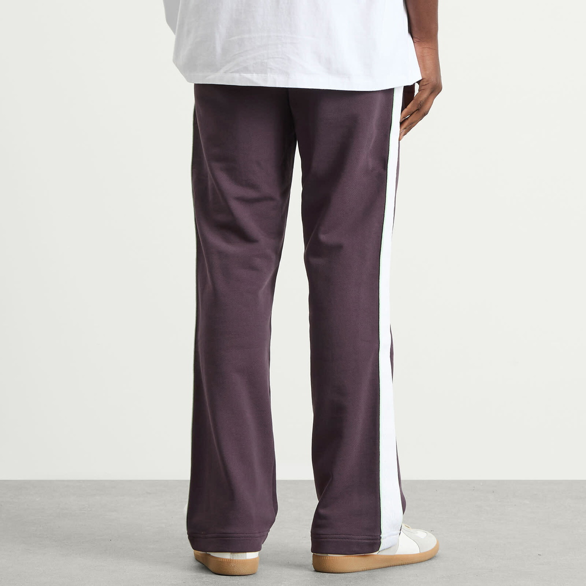 Casablanca Men's Loopback Laurel Tape Pintuck Jogger in Aubergine