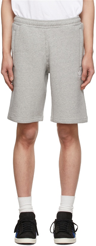 Photo: adidas Originals Grey Adicolor Essentials Trefoil Shorts