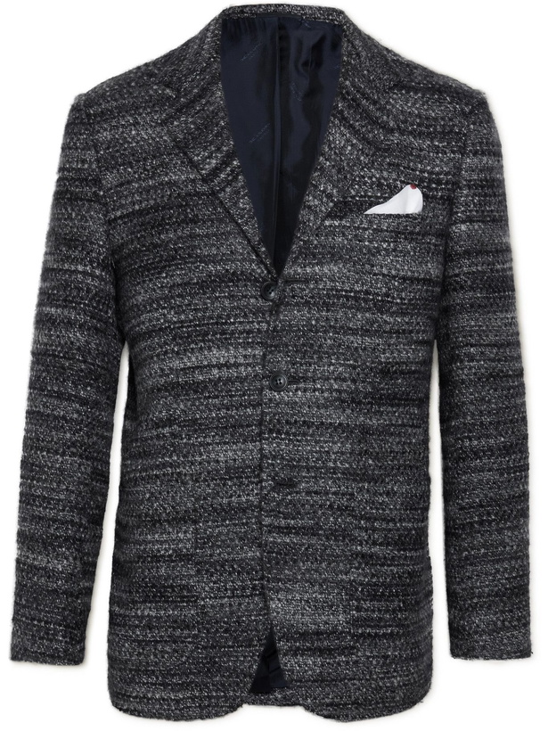 Photo: Kiton - Cashmere and Silk-Blend Bouclé Blazer - Gray