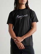 Carhartt WIP - Drip Script Logo-Print Cotton-Jersey T-Shirt - Black