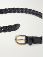 MORJAS - 3cm Braided Leather Belt - Black