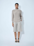 Max Mara Ribbed Knit High Neck Sweater