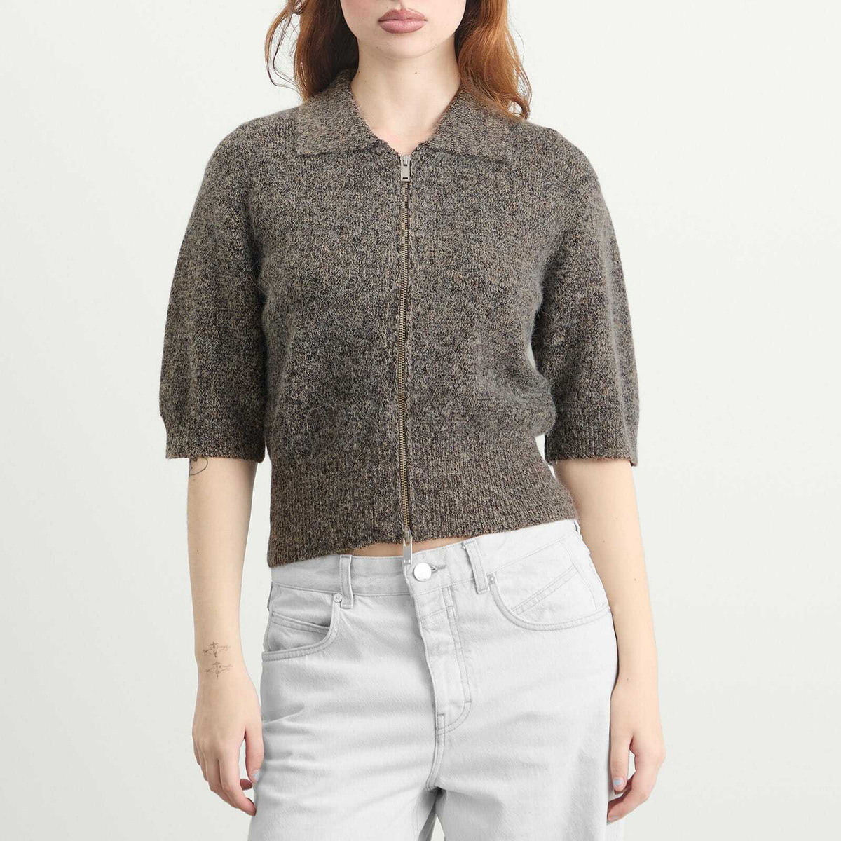 Samsøe Samsøe Women's Sakelsie Hairy Knit Cardigan in Fossil Melange