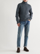 RRL - Wool, Cotton and Linen-Blend Rollneck Sweater - Blue