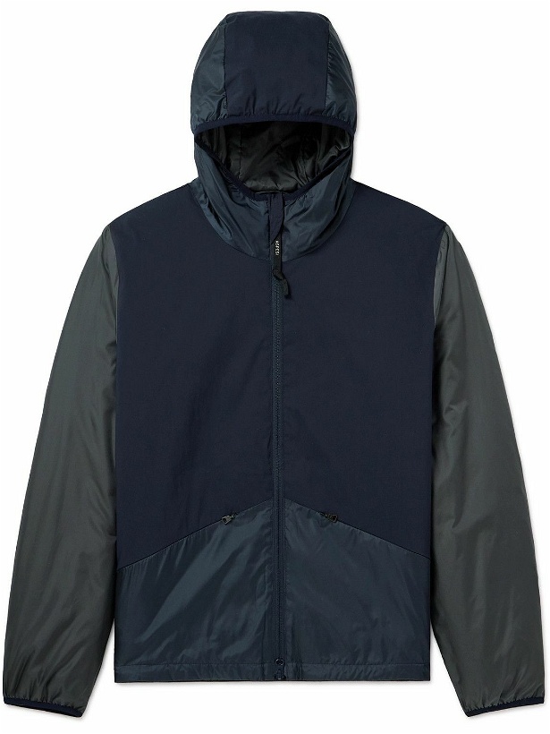 Photo: Aspesi - Tang Hooded Padded Ripstop and Shell Jacket - Blue