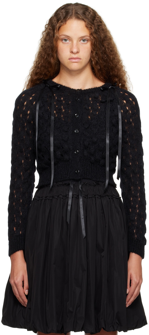 Simone Rocha Black Textured Cardigan Simone Rocha