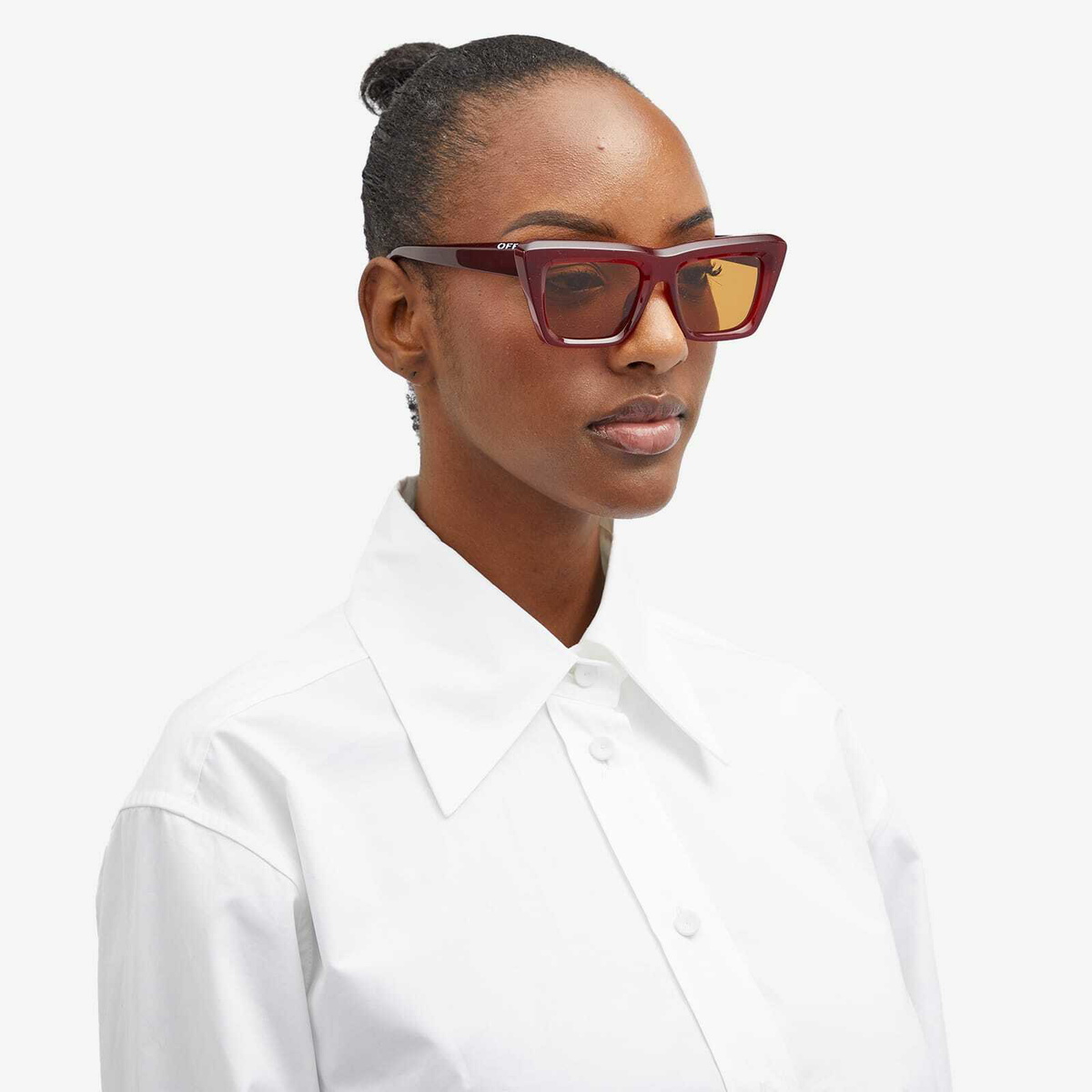 Off-White Sunglasses Women's Off-White Hampton Sunglasses in Burgundy/Camel 