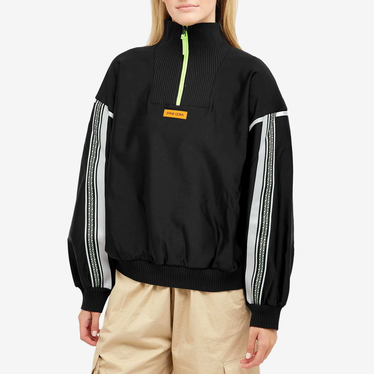 Stine Goya Women's Zula Half Zip Tracksuit Top in Jet Black