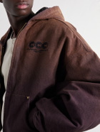 Willy Chavarria - Juggernaut Logo-Embroidered Ombré Cotton-Canvas Bomber Jacket - Brown
