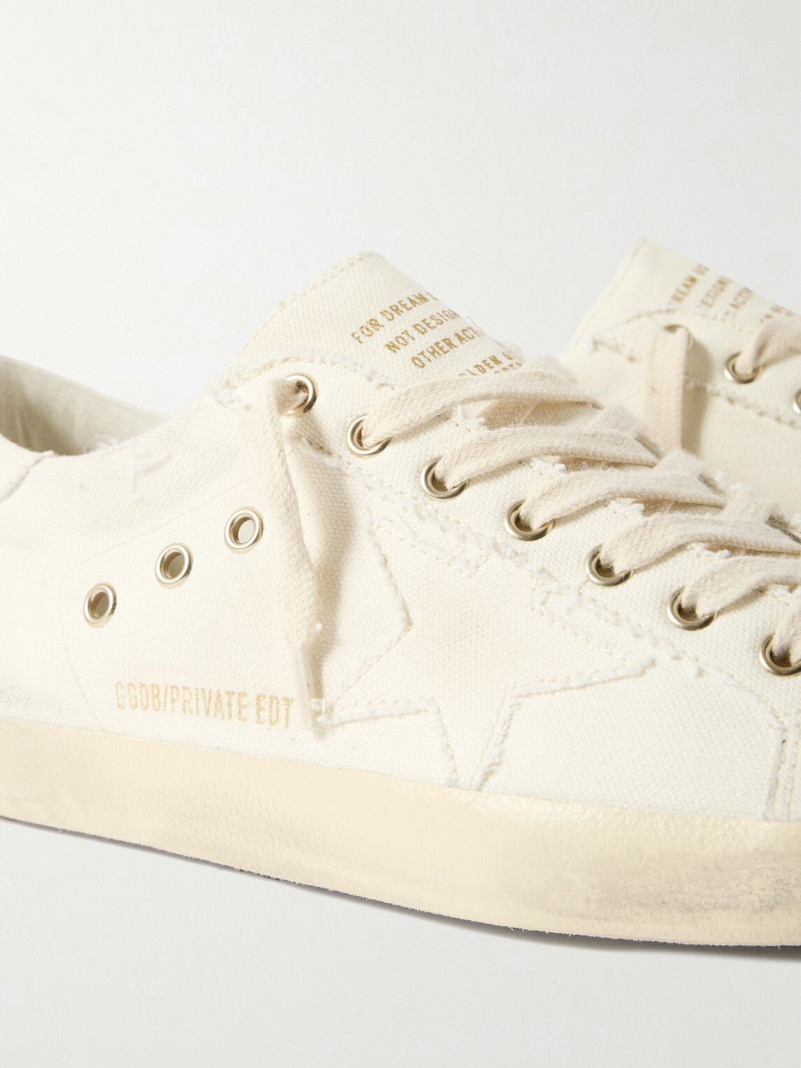 Golden Goose - Super-Star Distressed Canvas Sneakers - Neutrals