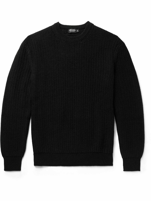 Photo: Zegna - Oasi Ribbed Cashmere Sweater - Black