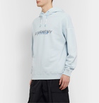 Givenchy - Logo-Print Loopback Cotton-Jersey Hoodie - Blue