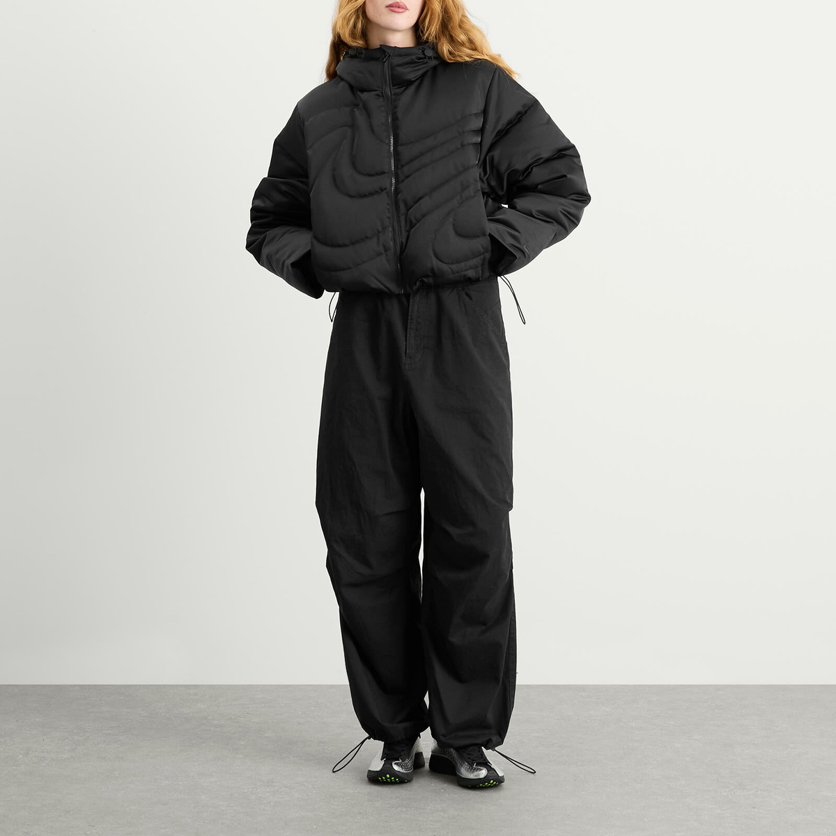 Nike Women's Swoosh Puffer Jacket in Black
