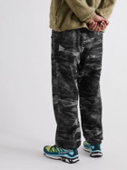 And Wander - Belted Printed Woven Trousers - Black