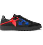 Off-White - 2.0 Suede-Trimmed Canvas Sneakers - Black