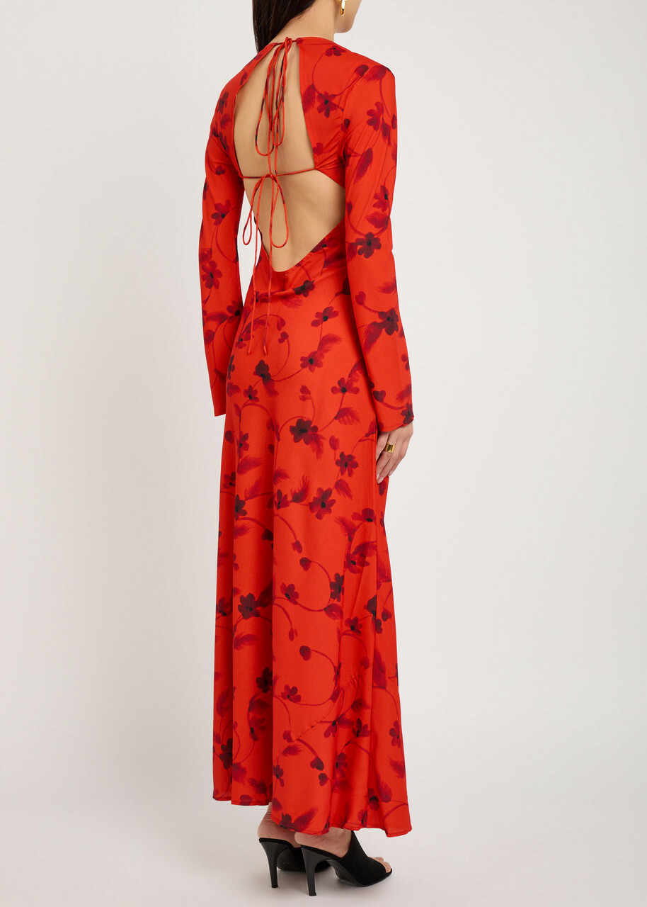 Faithfull The Brand Mesa Floral-print Maxi Dress Red
