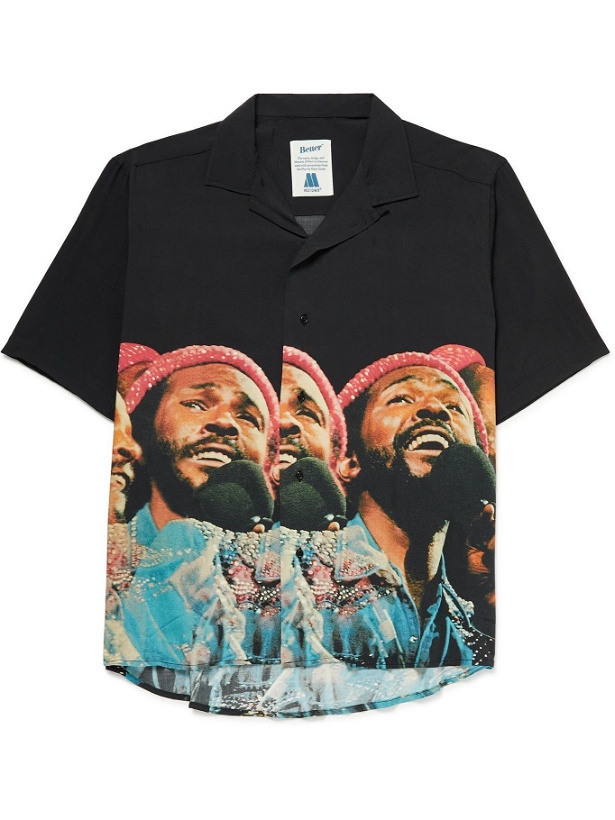 Photo: Better™ Gift Shop - Marvin Gaye Camp-Collar Printed Woven Shirt - Black