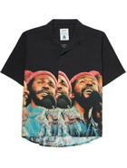 Better™ Gift Shop - Marvin Gaye Camp-Collar Printed Woven Shirt - Black