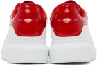 Alexander McQueen White & Red Patent Oversized Sneakers