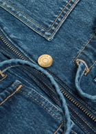 Veronica Beard Truman Drawstring Denim Jacket Mid Blu