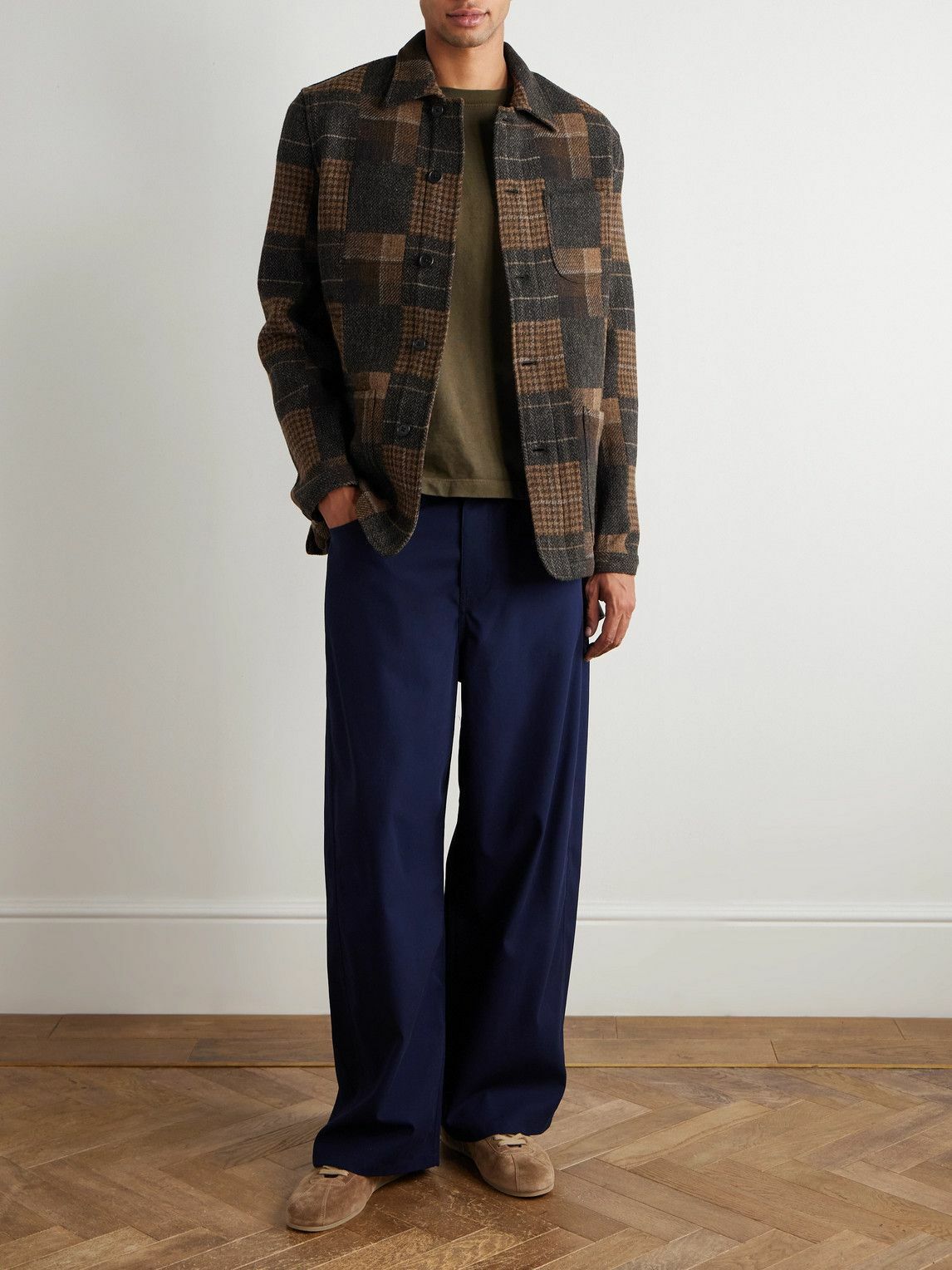 Sid Mashburn - Checked Wool-Flannel Overshirt - Brown