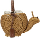 Staud Beige Escargot Wicker Basket Bag