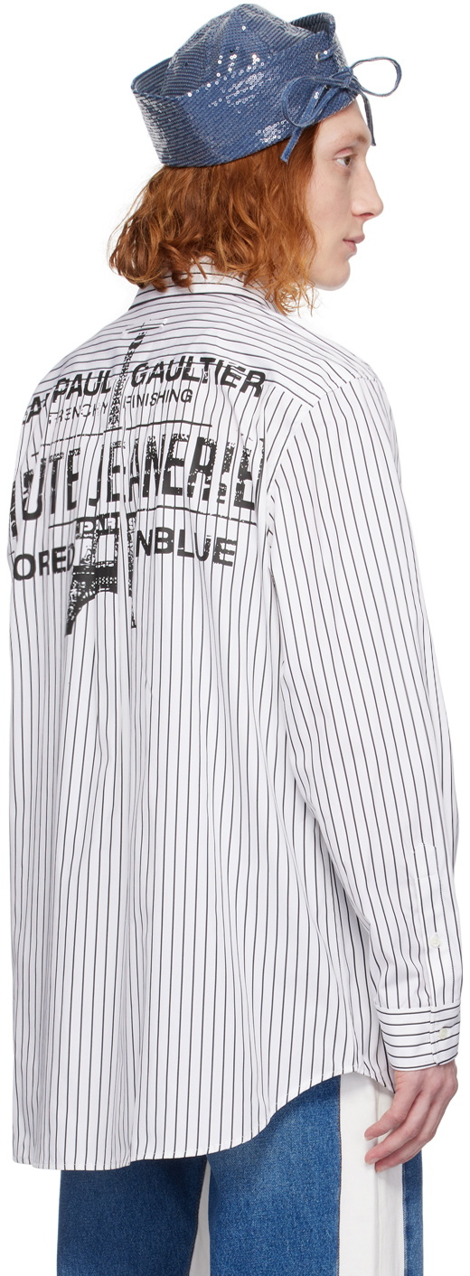 Jean Paul Gaultier White & Black Striped Shirt Jean Paul Gaultier