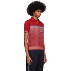 Prada Red and Blue Mouline Polo