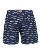 MC2 Saint Barth Man Lightweight Fabric Swim-shorts Lighting With Magnum Marine Print | Magnum Marine Special Edition