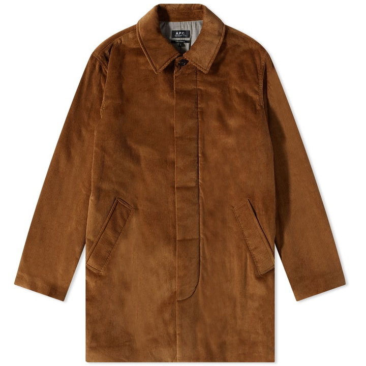 Photo: A.P.C. Men's Flynn Corduroy Mac in Camel