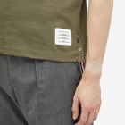Thom Browne Men's Textured Tipped Polo in Dark Green