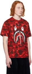 BAPE Red Color Camo Shark T-Shirt