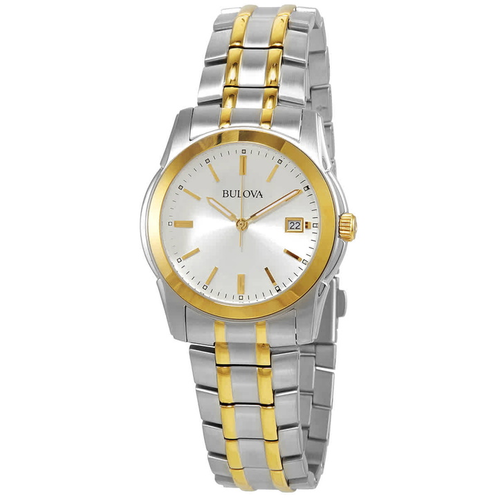 Photo: Bulova Classic Quartz Silver Dial Two-Tone Mens Watch 98H18