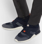 Moncler - Emilien Leather and Rubber-Trimmed Mesh Sneakers - Men - Navy