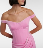 Alex Perry Draped velvet bustier dress