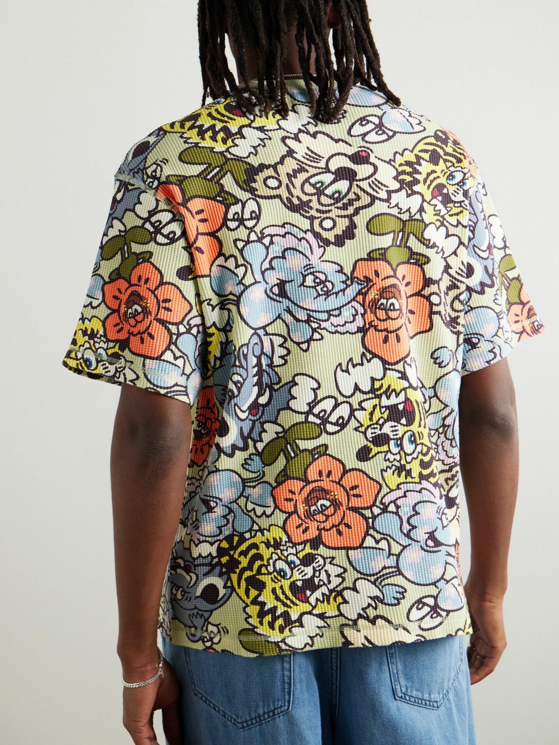 KENZO - Verdy Printed Waffle-Knit Cotton T-Shirt - Green Kenzo