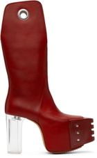 Rick Owens Red Kowboy Grill Platform 45 Boots