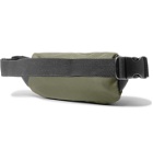 A.P.C. - Camden Logo-Print Faux Leather-Trimmed Shell Belt Bag - Green