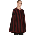 ALMOSTBLACK Red and Black Striped Sweater