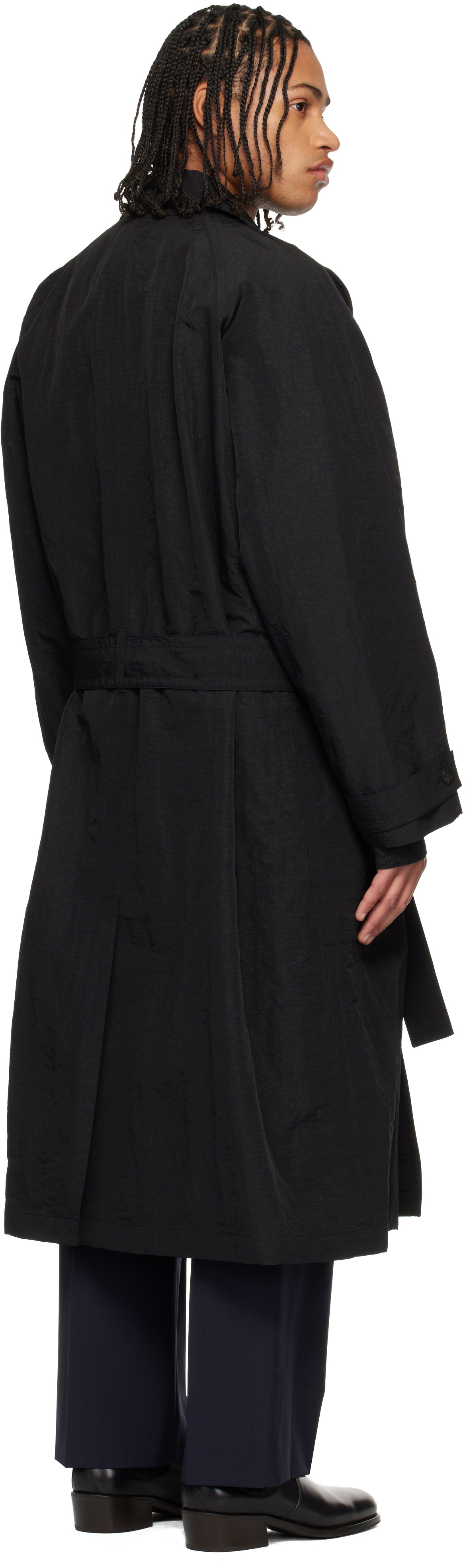 LE17SEPTEMBRE Black Crisp Raglan Trench Coat