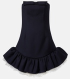 Shushu/Tong Bow-detail ruffled wool minidress