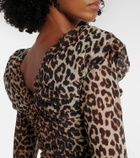 Ganni Leopard-print cloqué maxi dress
