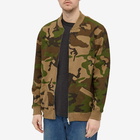 Beams Plus Men's Jersey Zip Bomber Jacket in Woodland Camo