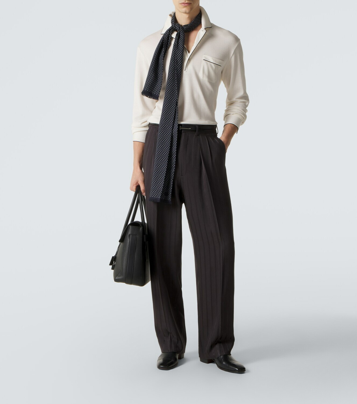 Tom Ford Silk and cotton piqué polo shirt