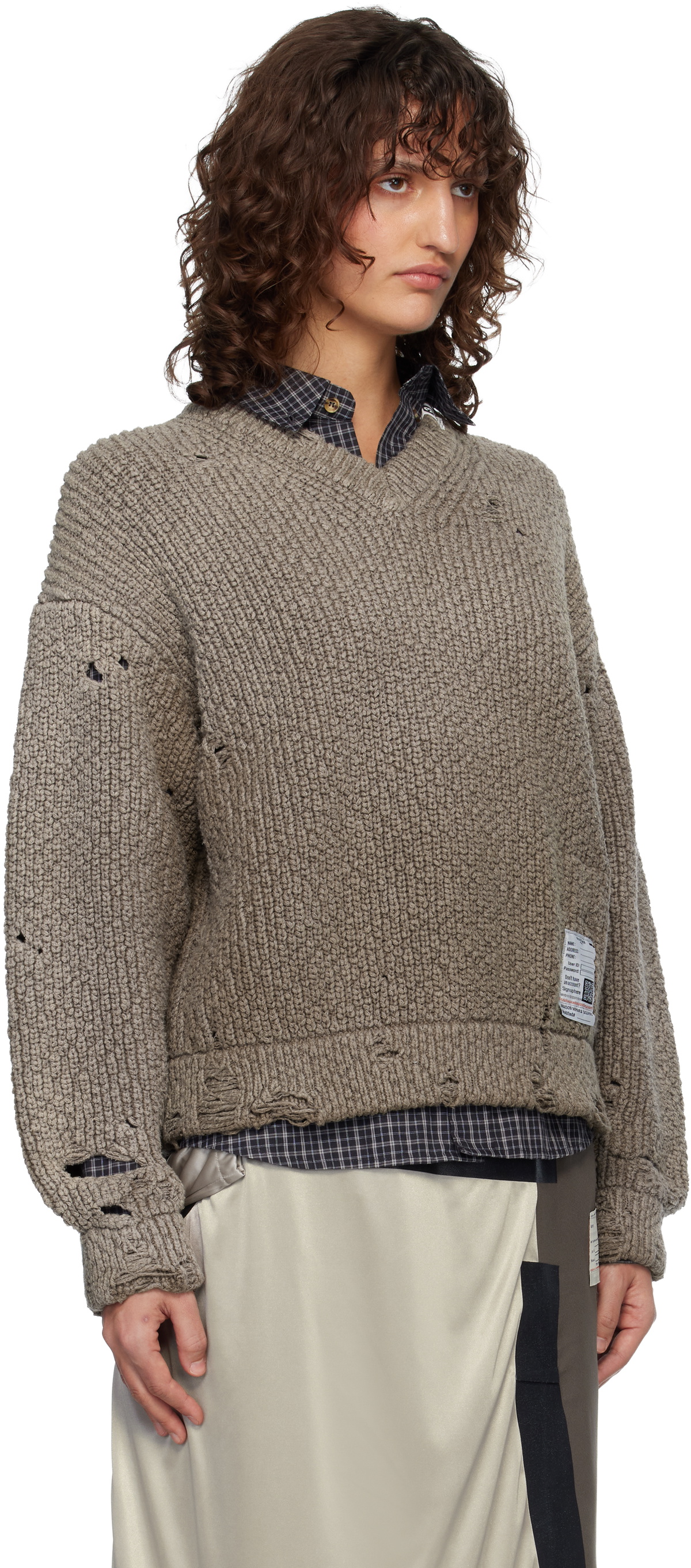 Maison MIHARA YASUHIRO Brown Sun Faded Like Knit Sweater