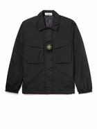 Stone Island - Logo-Appliquéd Garment-Dyed Crinkled-Shell Jacket - Black