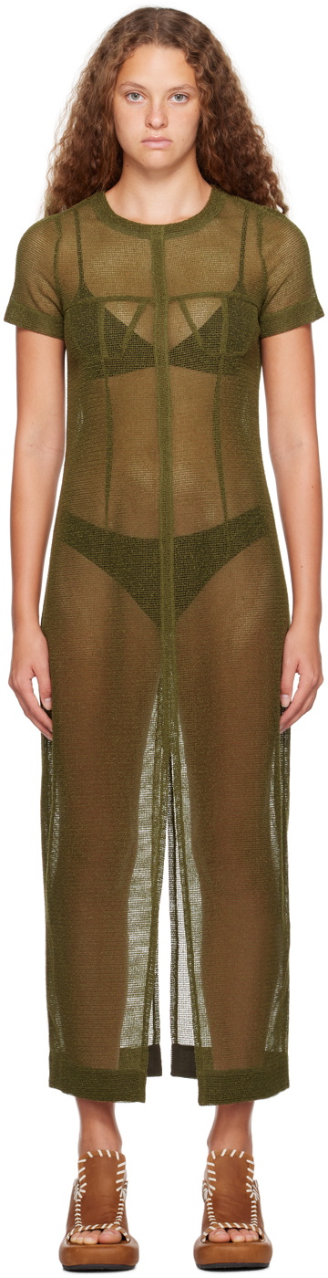 Eckhaus Latta Khaki Siren Maxi Dress
