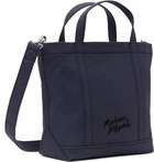 Maison Kitsuné Navy Fox Head Small Tote